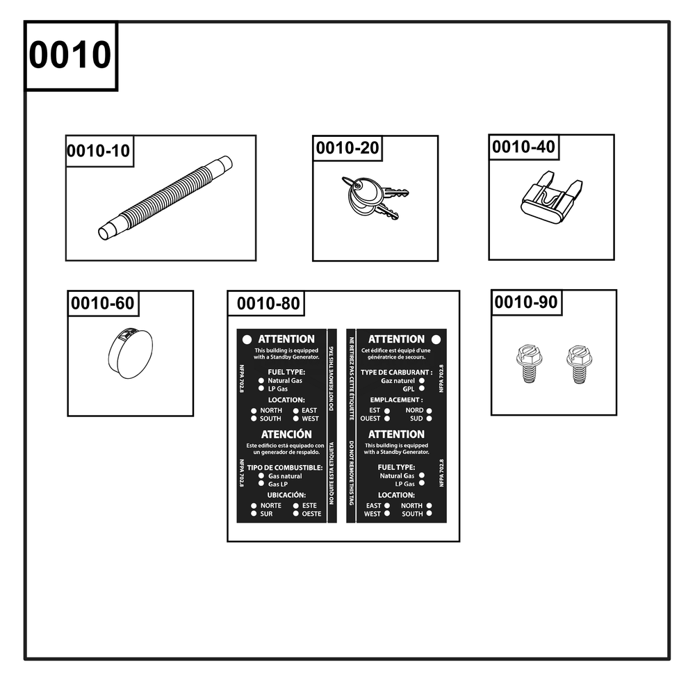 Manuals And Accessories Group Diagram and Parts List for 040628-01  Briggs and Stratton Generator